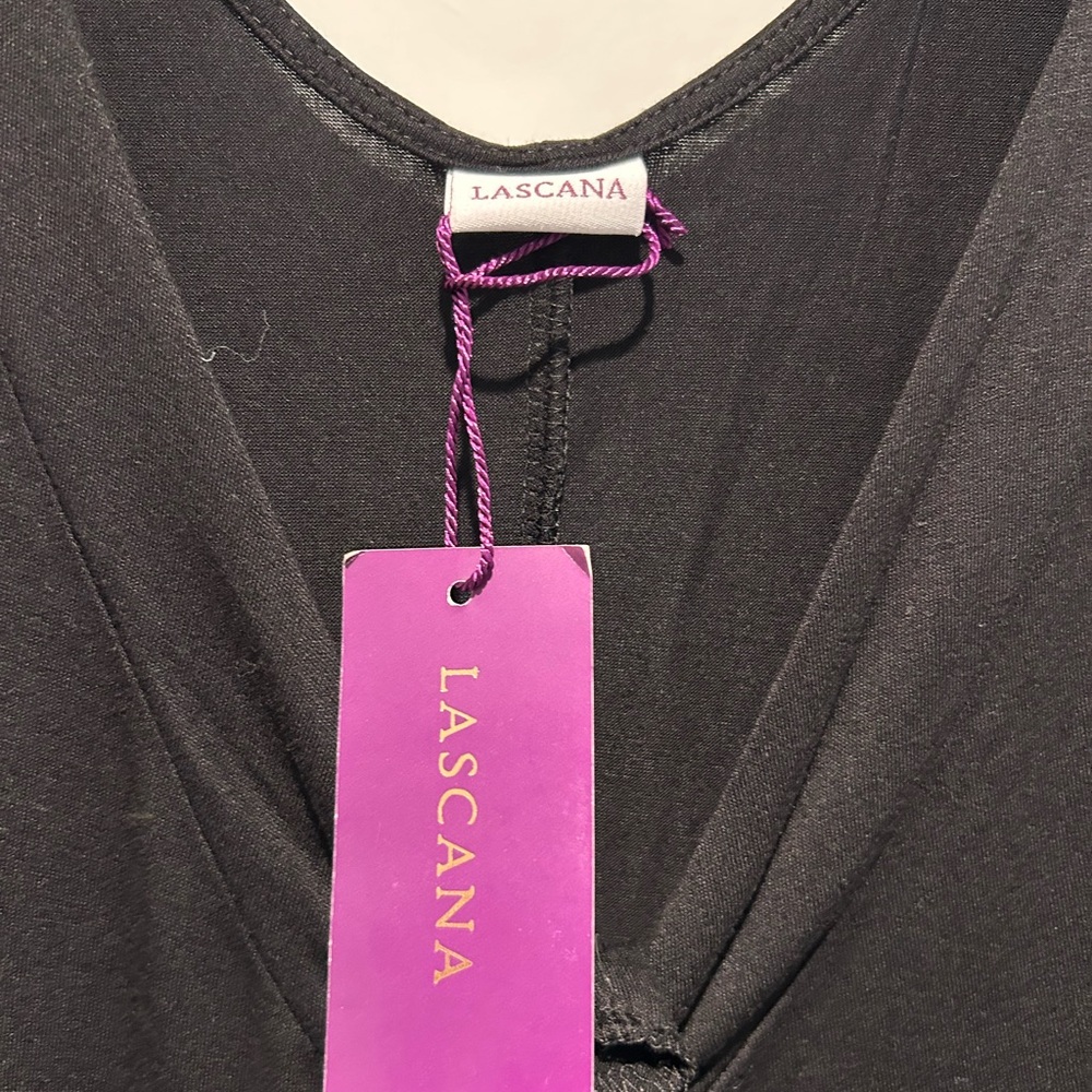 LASCANA Black Knot Front V-Neck Sleeveless Dress Size 12 NWT - Picture 4 of 7